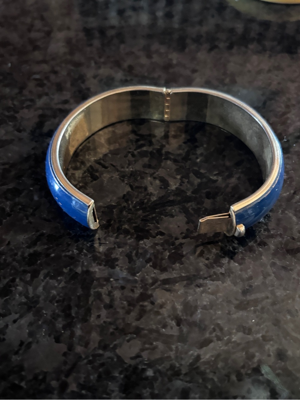 Men's Blue Enamel Stainless Cuff Bracelet